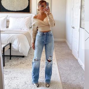Windsor High-Rise Destructed Boyfriend Jeans